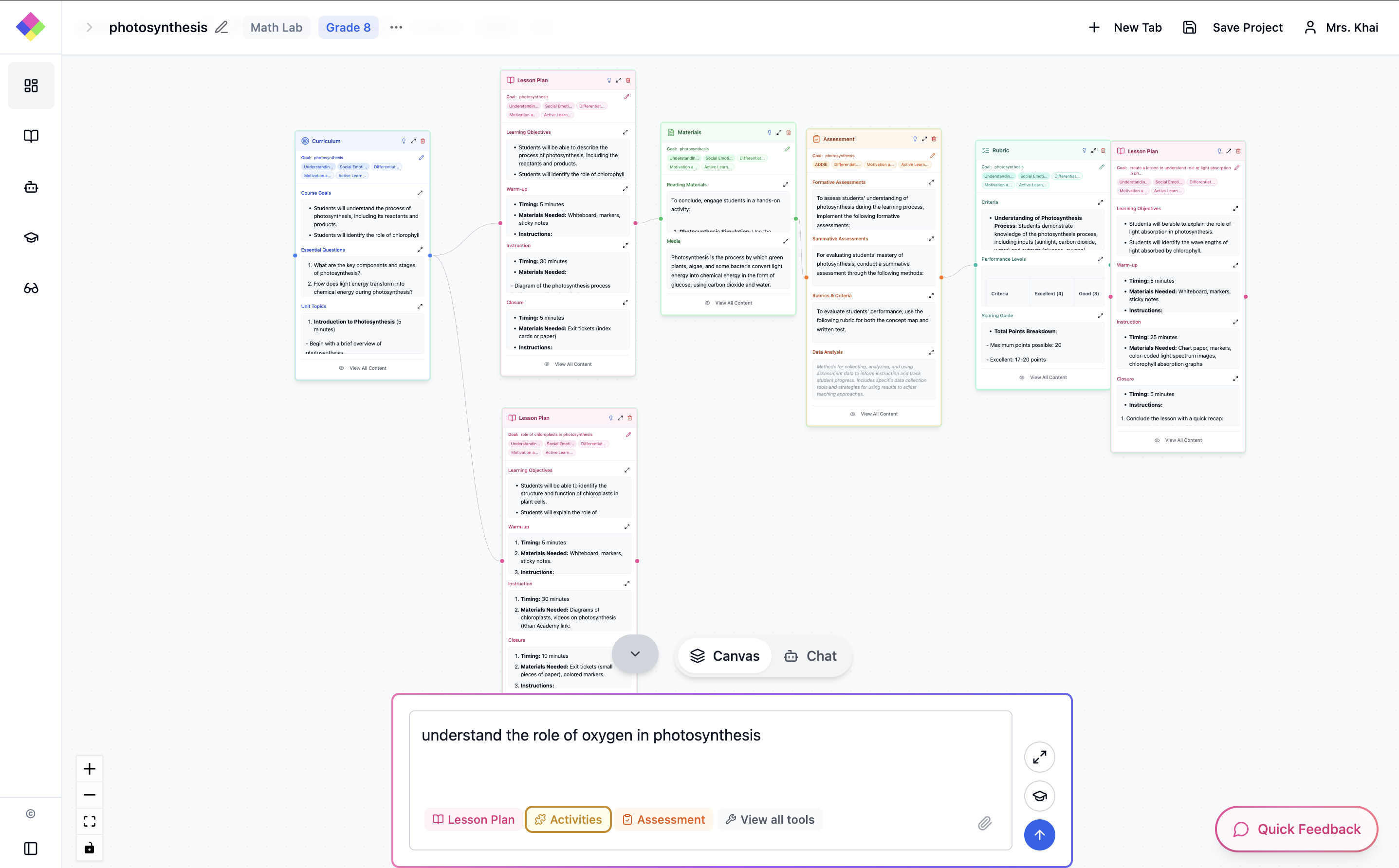 Kheight AI Canvas Activity Creation Example